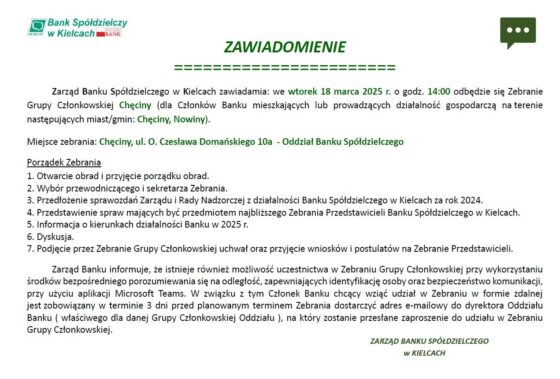 Zebranie Grupy Członkowskiej Chęciny