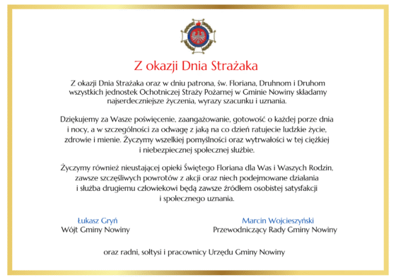 Życzenia z Okazji Dnia Strażaka