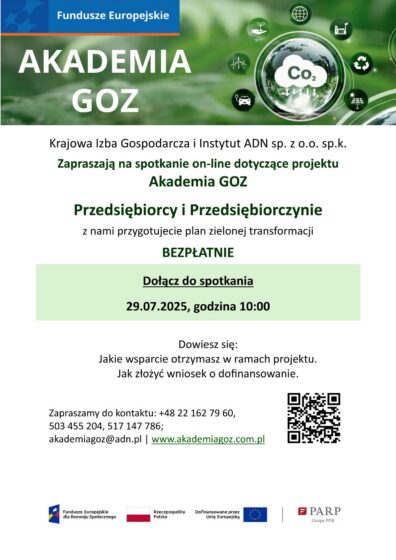 Akademia GOZ proponuje BEZPŁATNE szkolenia i doradztwo z tematyki gospodarki o obiegu zamkniętym