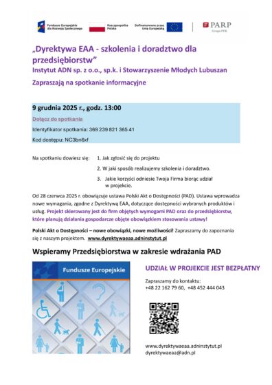 Dyrektywa EAA – szkolenia i doradztwo dla przedsiębiorstw