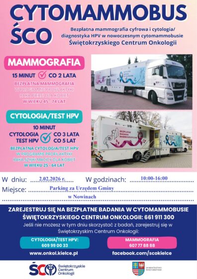 CYTOMAMMOBUS ŚCO – bezpłatna mammografia cyfrowa i cytologia