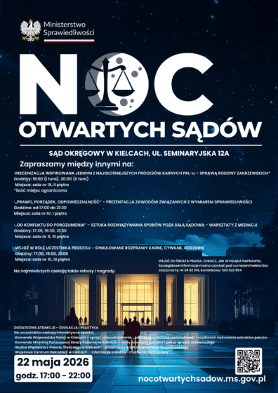 Noc Otwartych Sądów, 22 maja 2026 r.