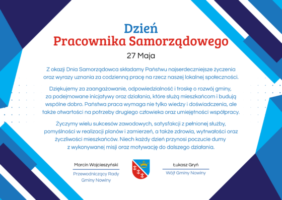 Życzenia z okazji Dnia Pracownika Samorządowego