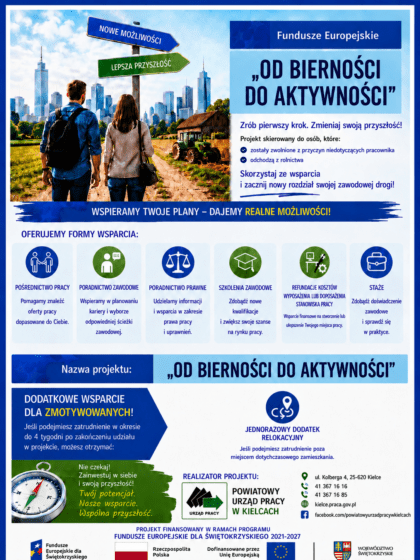 Informacja projekcie pn.: „Od bierności do aktywności”