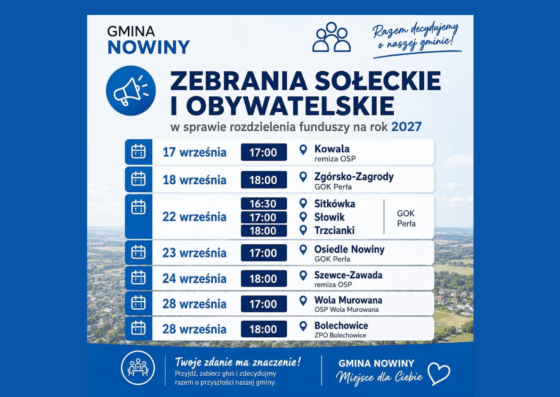 Terminy zebrań sołeckich i obywatelskich