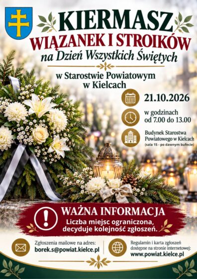 Kiermasz Wiązanek i Stroików na Dzień Wszystkich Świętych.
