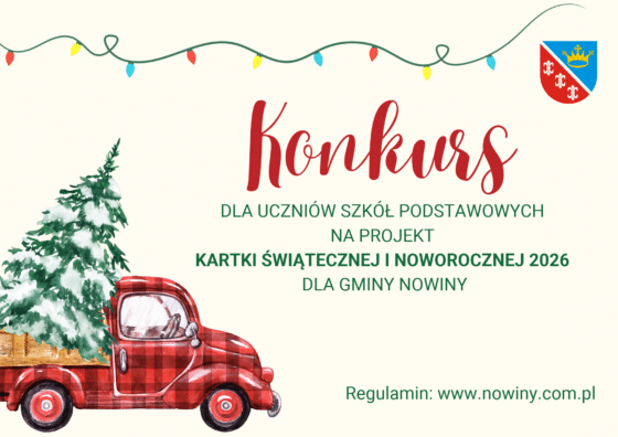 Konkurs na projekt Kartki Świątecznej i Noworocznej 2026 dla Gminy Nowiny