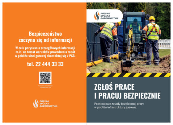 Kampania “Bezpieczne Gazociągi”- działania informacyjne dotyczące bezpiecznego prowadzenia prac ziemnych