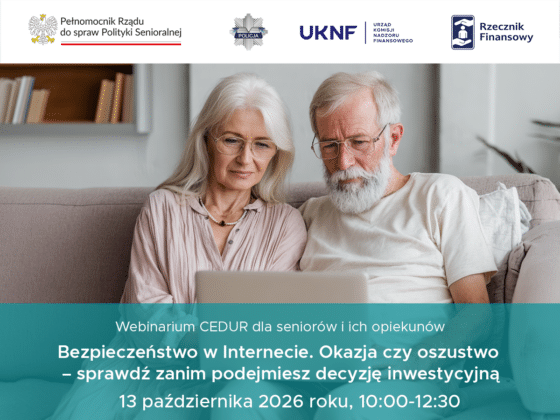 Bezpieczeństwo w Internecie. Okazja czy oszustwo – sprawdź zanim podejmiesz decyzję inwestycyjną”, 13 października 2026 roku